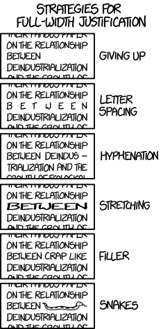 xkcd: Strategies for Full-Width Justification
